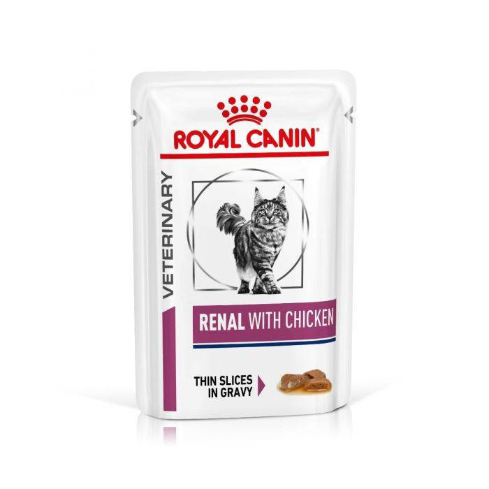 پوچ گربه رویال کنین مدل Renal with chicken بسته 12 عددی